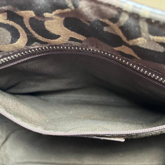 Coach Gallery Optic Signature Tote Bag Vintage Chocolate Monogram Canvas EUC - Picture 10 of 16
